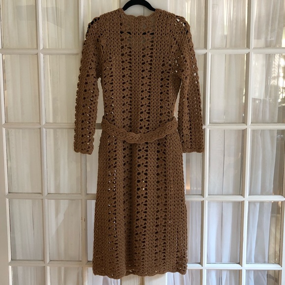 Tracy Reese Crochet Camel Sweater Coat - Picture 8 of 8